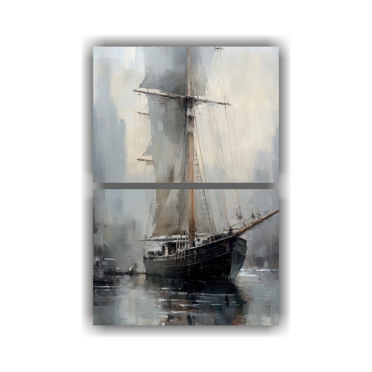 PINTURA LIENZO IMPACTO VISUAL, BARCO VELERO CON 50X80 CM - 1