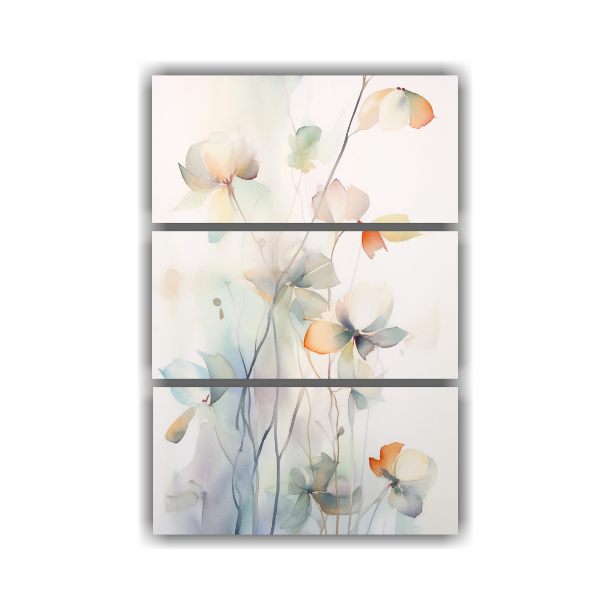 PINTURAS DE DECORACIÓN CON MOVIMIENTO FLORAL Y 100X150 CM - 1