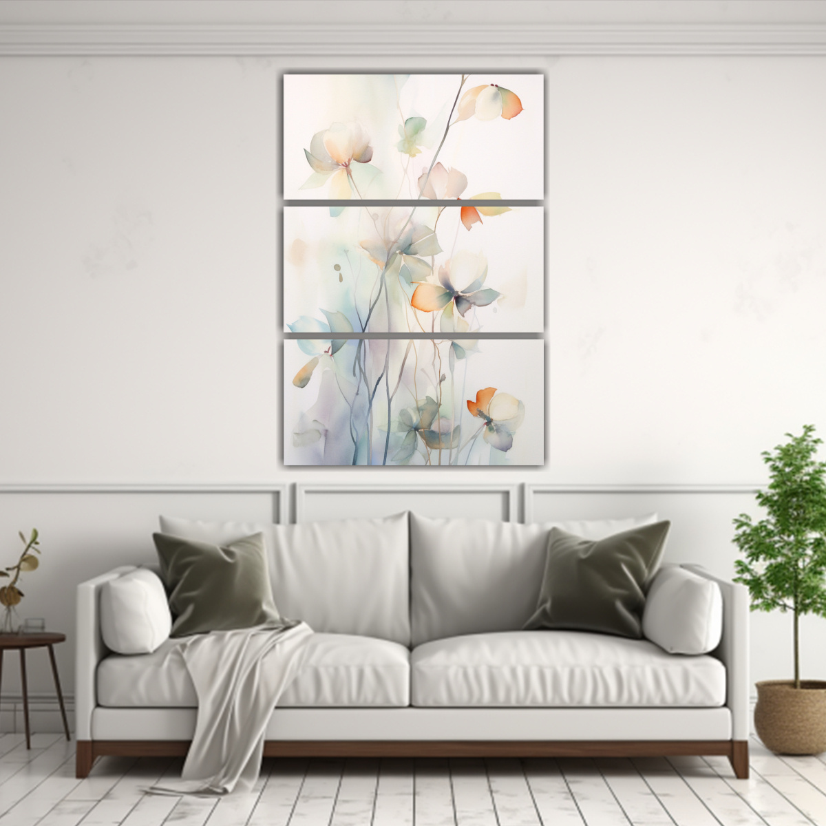 PINTURAS DE DECORACIÓN CON MOVIMIENTO FLORAL Y 100X150 CM - 2