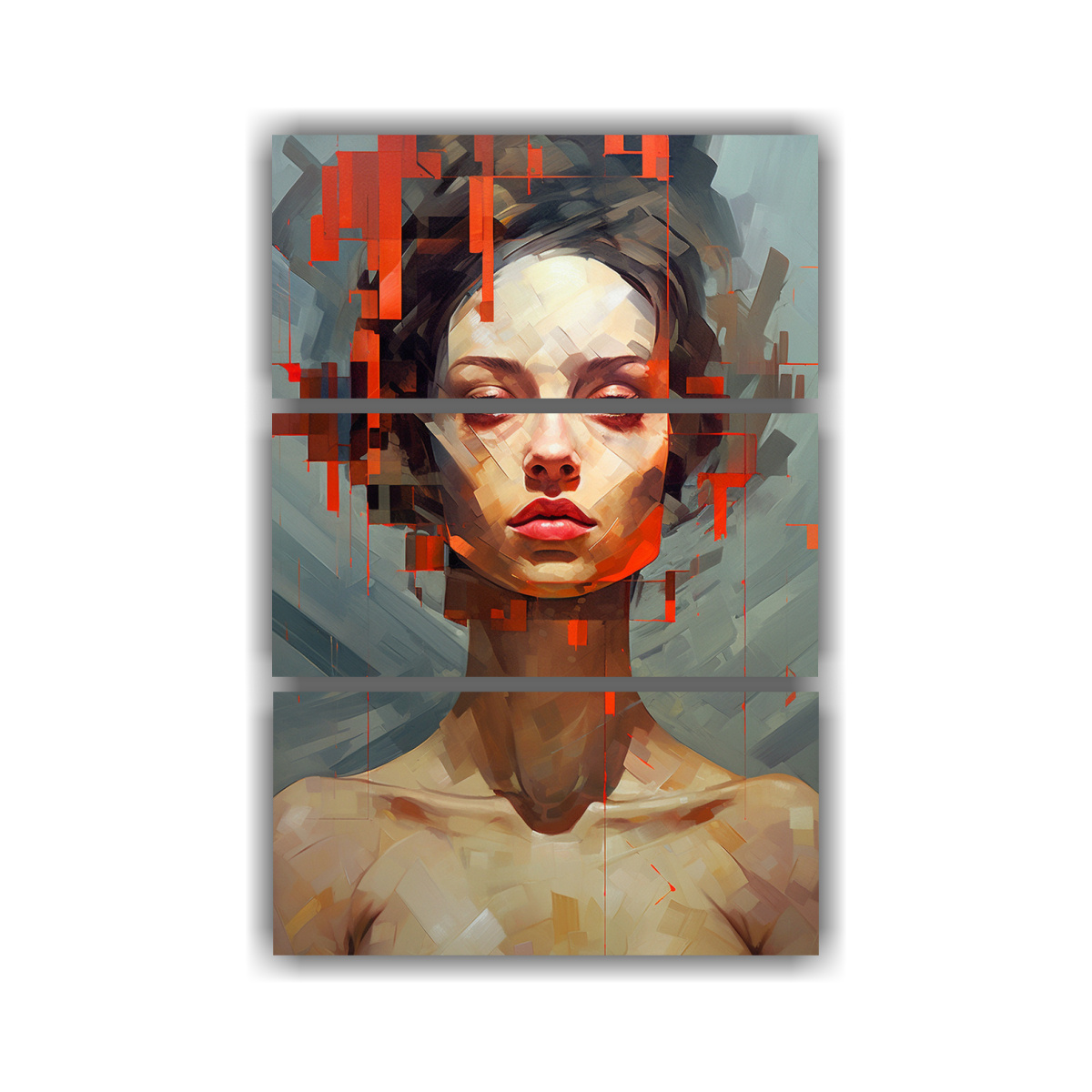 CUADRO DECORATIVO COLORIDO DE MUJER EN TRES 120X180 CM - 1