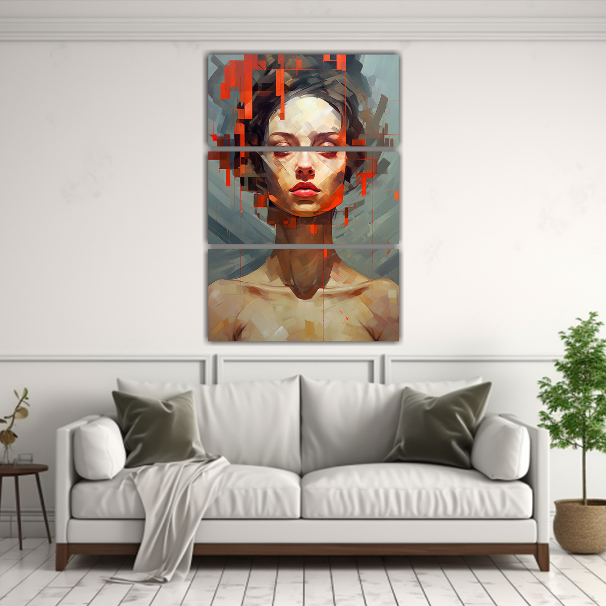 CUADRO DECORATIVO COLORIDO DE MUJER EN TRES 120X180 CM - 2