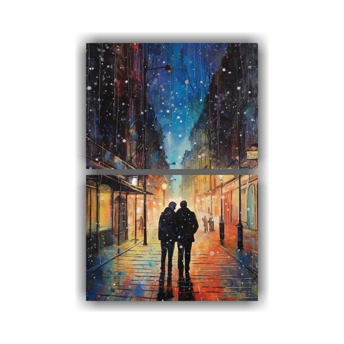 PAREJA BESÁNDOSE BAJO EL CIELO ESTRELLADO EN LAS 65X100 CM - 1