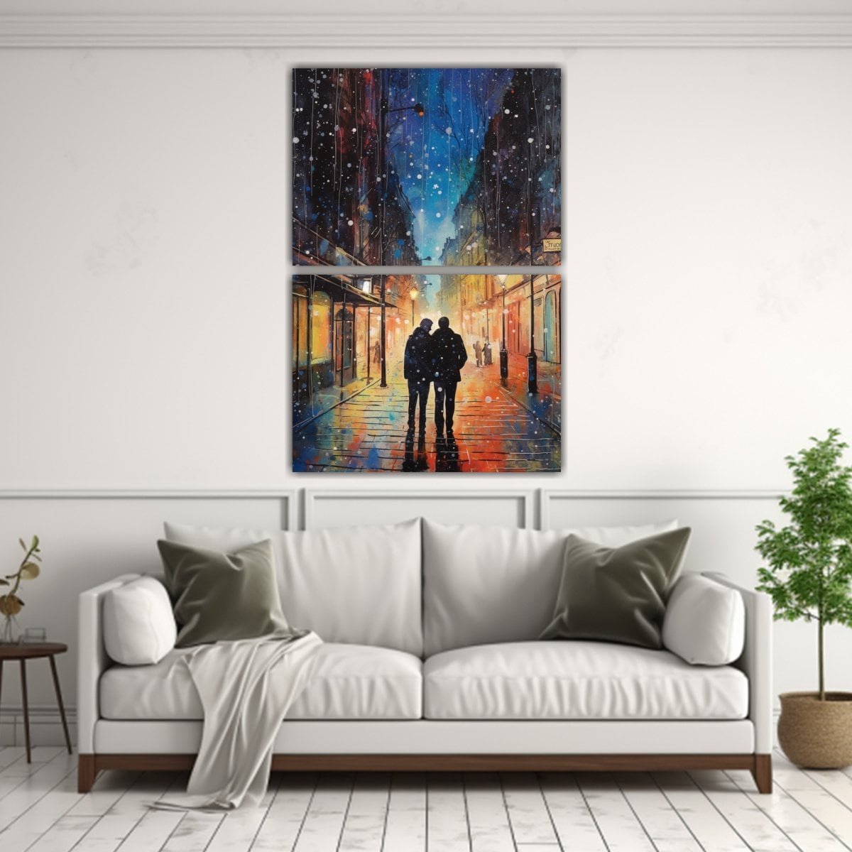 PAREJA BESÁNDOSE BAJO EL CIELO ESTRELLADO EN LAS 65X100 CM - 2