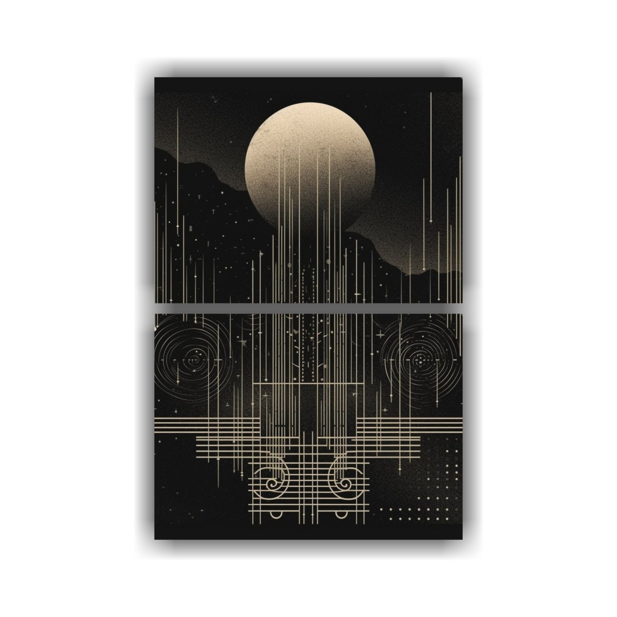 PINTURA DECORATIVA LUNAR ESTILO MON EN PORTADA DE 30X40 CM - 1
