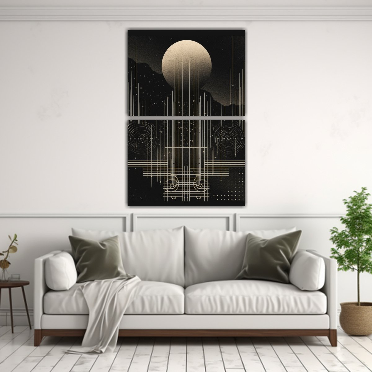 PINTURA DECORATIVA LUNAR ESTILO MON EN PORTADA DE 30X40 CM - 2