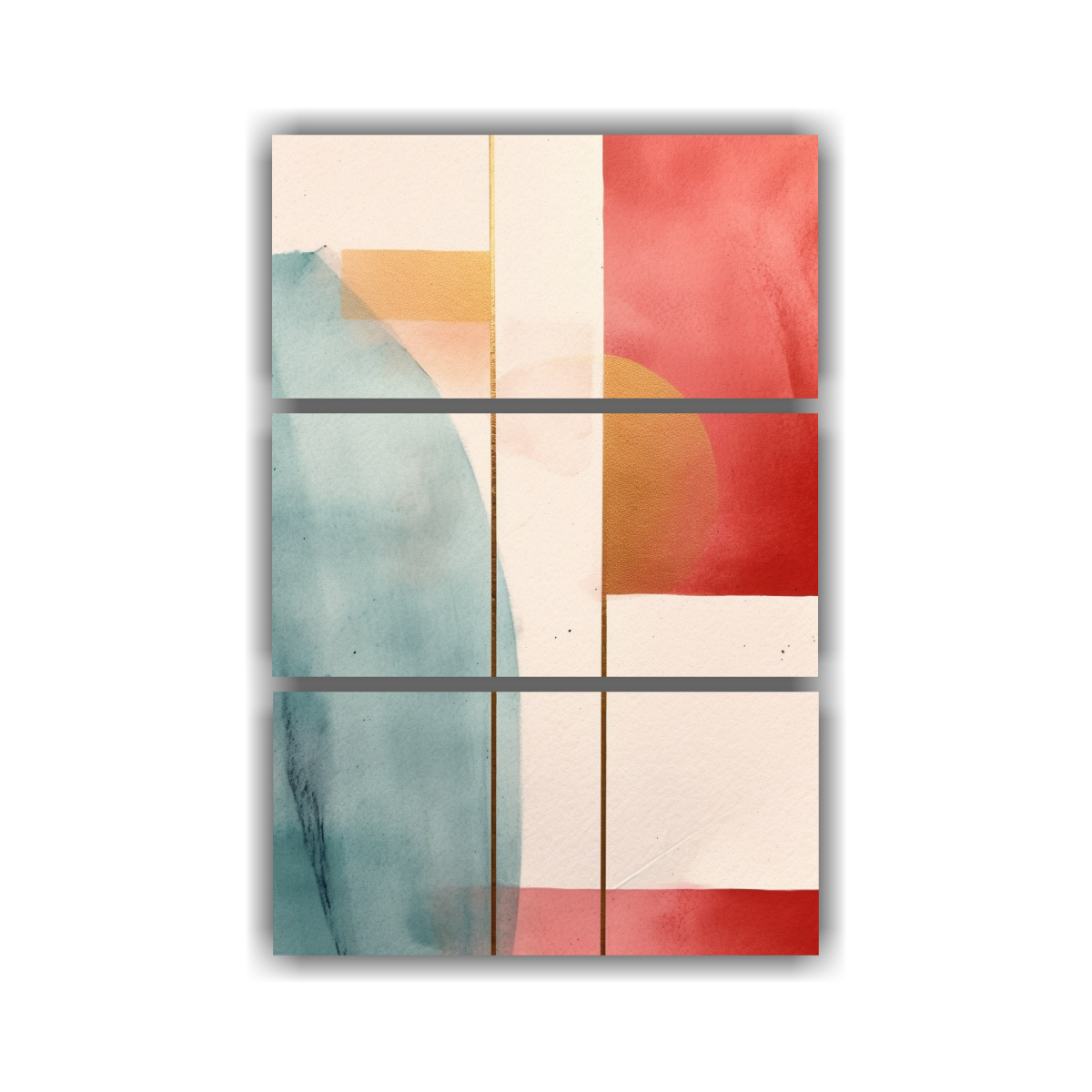 CUADRO ABSTRACTO MINIMALISTA EN ACUARELA E TINTA 160X240 CM - 1