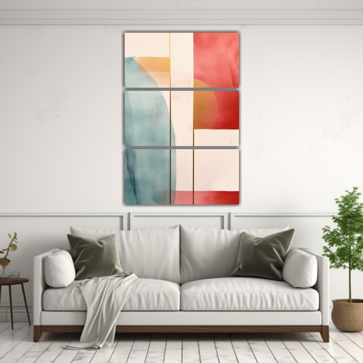 CUADRO ABSTRACTO MINIMALISTA EN ACUARELA E TINTA 160X240 CM - 2