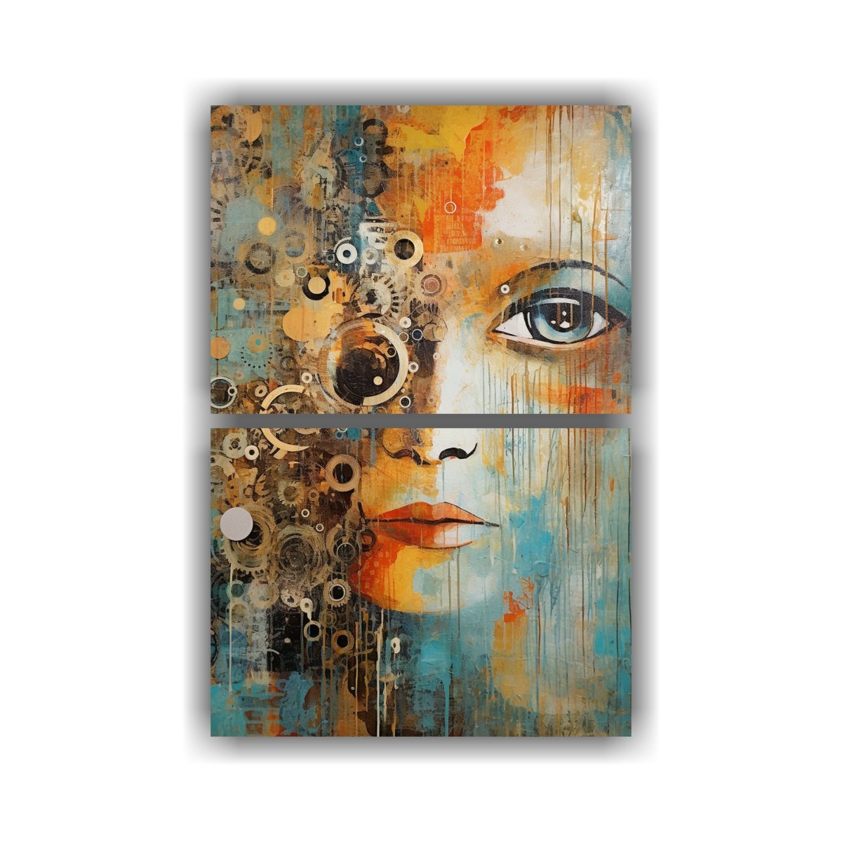 PINTURA EN LIENZO GRANDE CON TEXTURAS MIXTAS 120X160 CM - 1