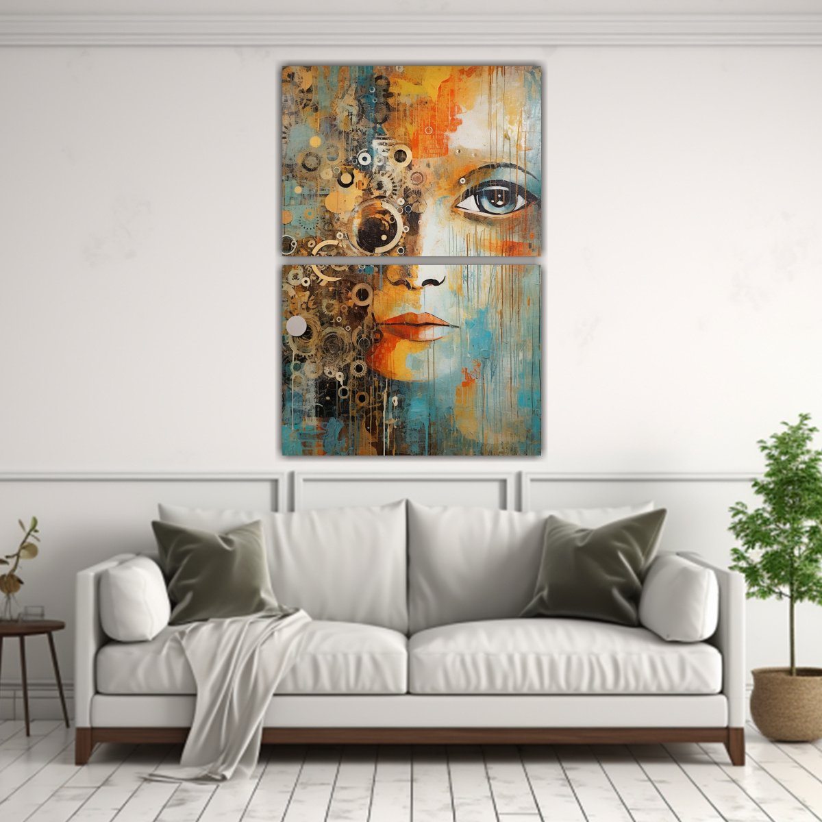PINTURA EN LIENZO GRANDE CON TEXTURAS MIXTAS 120X160 CM - 2