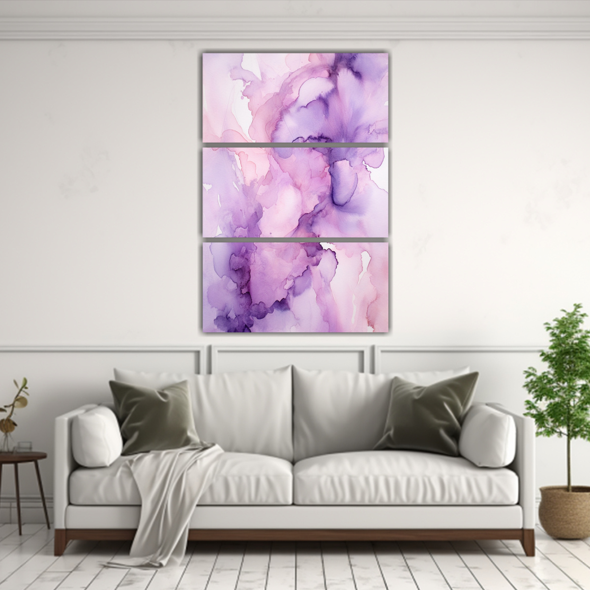 PINTURAS ABSTRACTAS DURADERAS DE TRES CANVAS EN 50X75 CM - 2