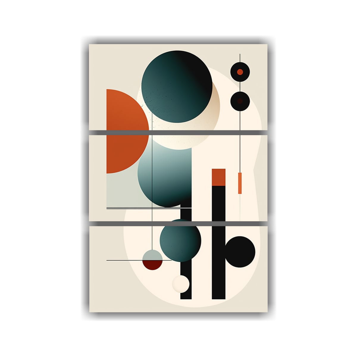 OBRA ABSTRACTA DE TRES TELAS: LUZ Y BELLEZA EN 140X210 CM - 1