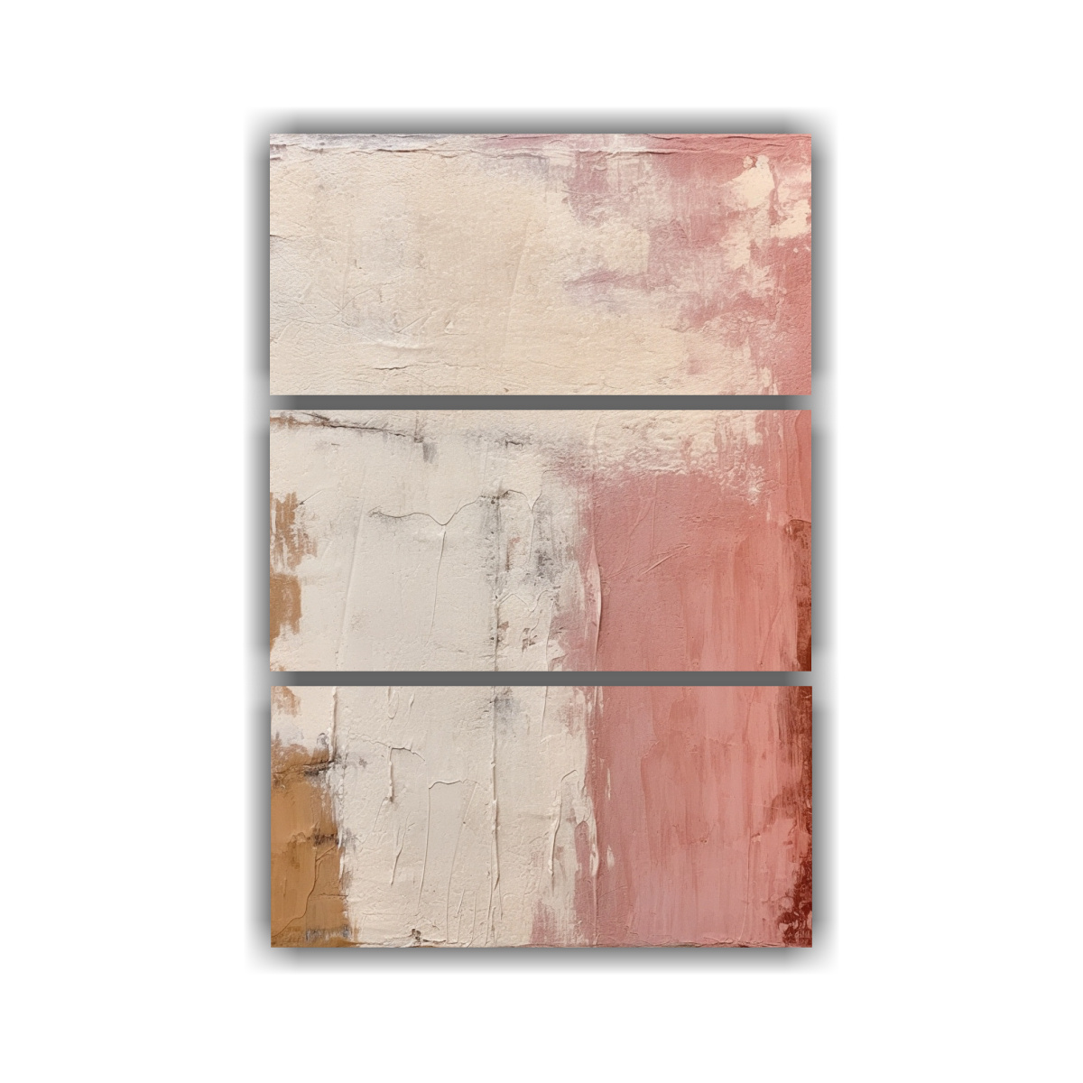 SET 3 PINTURAS ABSTRACTAS DE PARED EN BLANCO CON 120X180 CM - 1