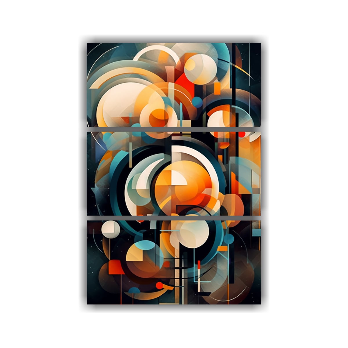 CONJUNTO DE 3 CUADROS VINTAGE ABSTRACTOS CON 140X210 CM - 1