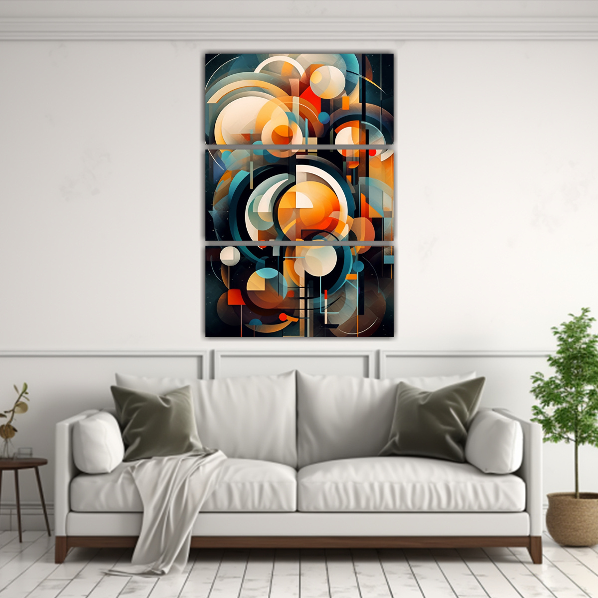 CONJUNTO DE 3 CUADROS VINTAGE ABSTRACTOS CON 140X210 CM - 2