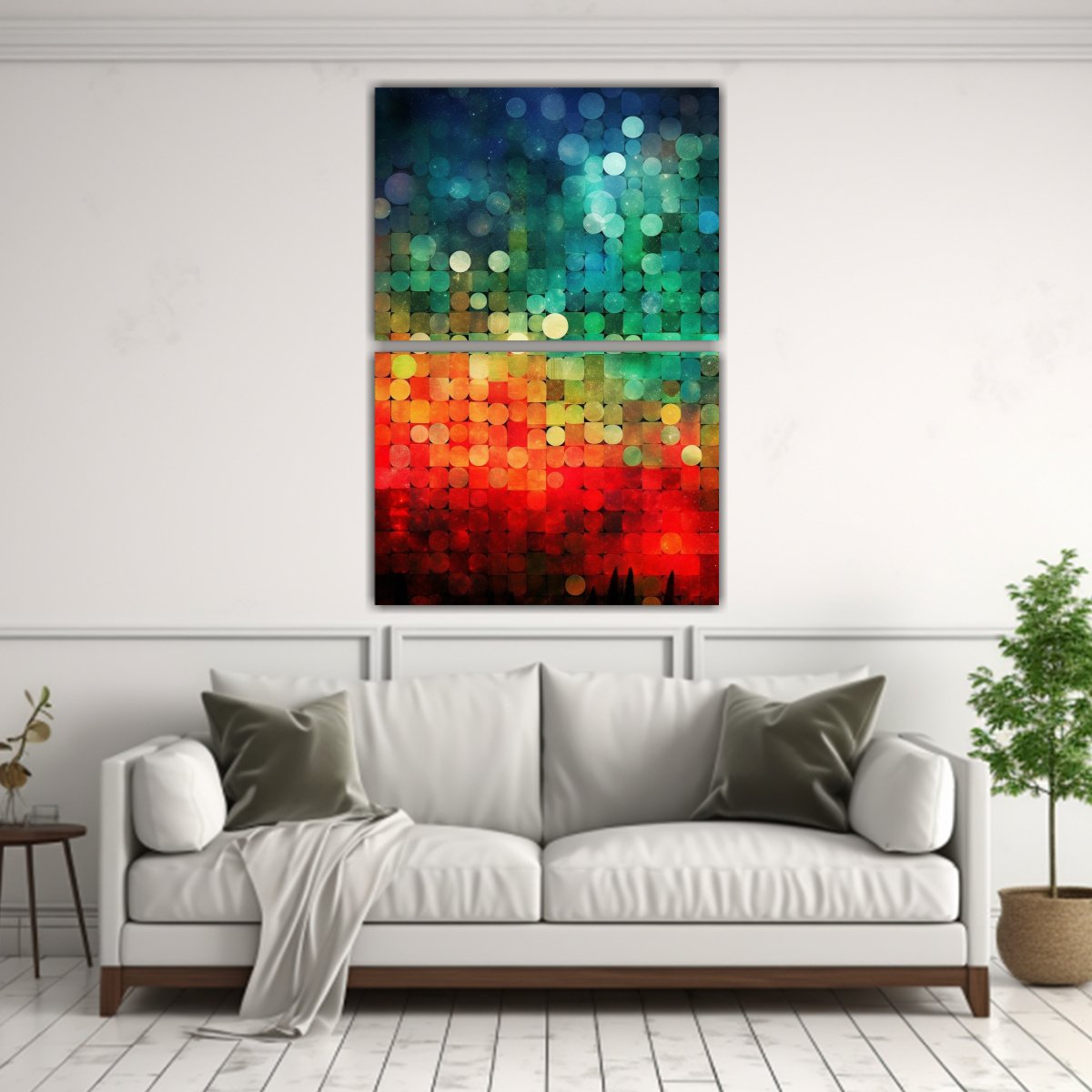PINTURAS DE DECORACIÓN CON ELEGANTES LUCES ROJAS 80X120 CM - 2