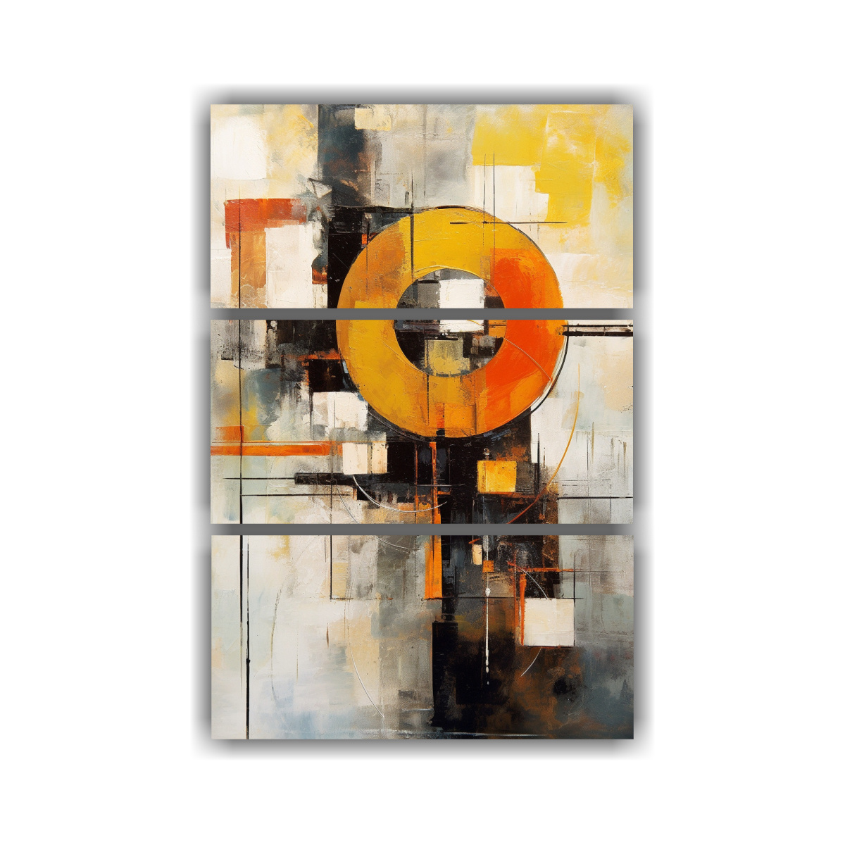 3 CUADROS ABSTRACTOS DE ARTE GRÁFICO ESTILIZADO 140X210 CM - 1