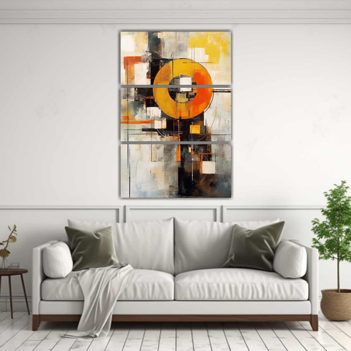 3 CUADROS ABSTRACTOS DE ARTE GRÁFICO ESTILIZADO 140X210 CM - 2