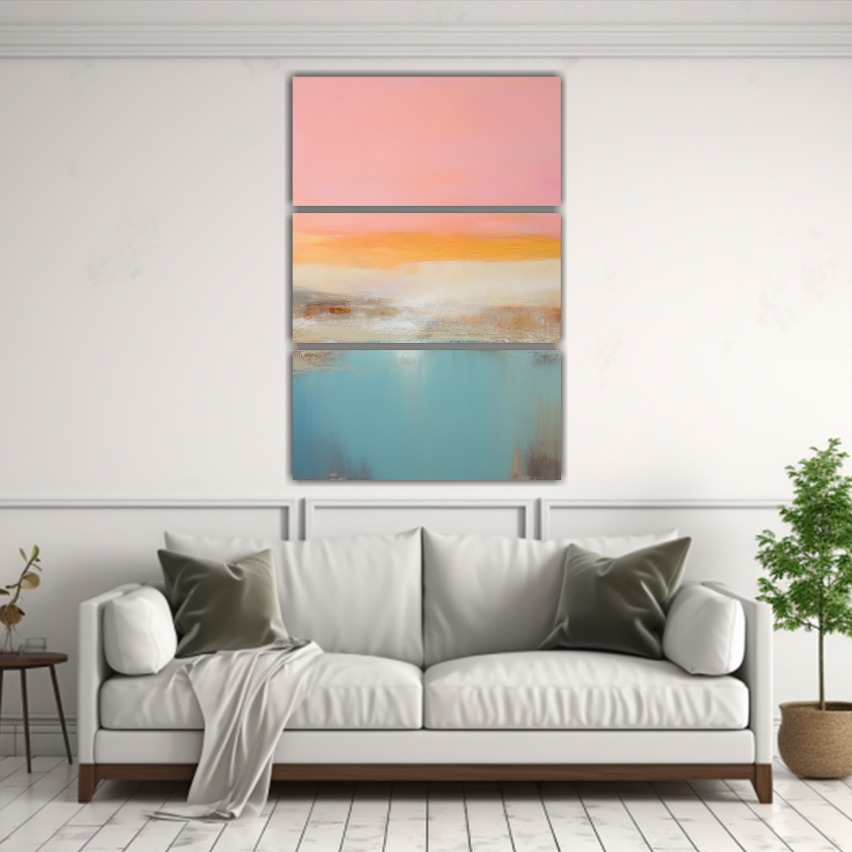 CONJUNTO 3 CUADROS MODERNOS COLORIDOS ESTILO ROTH 140X210 CM - 2