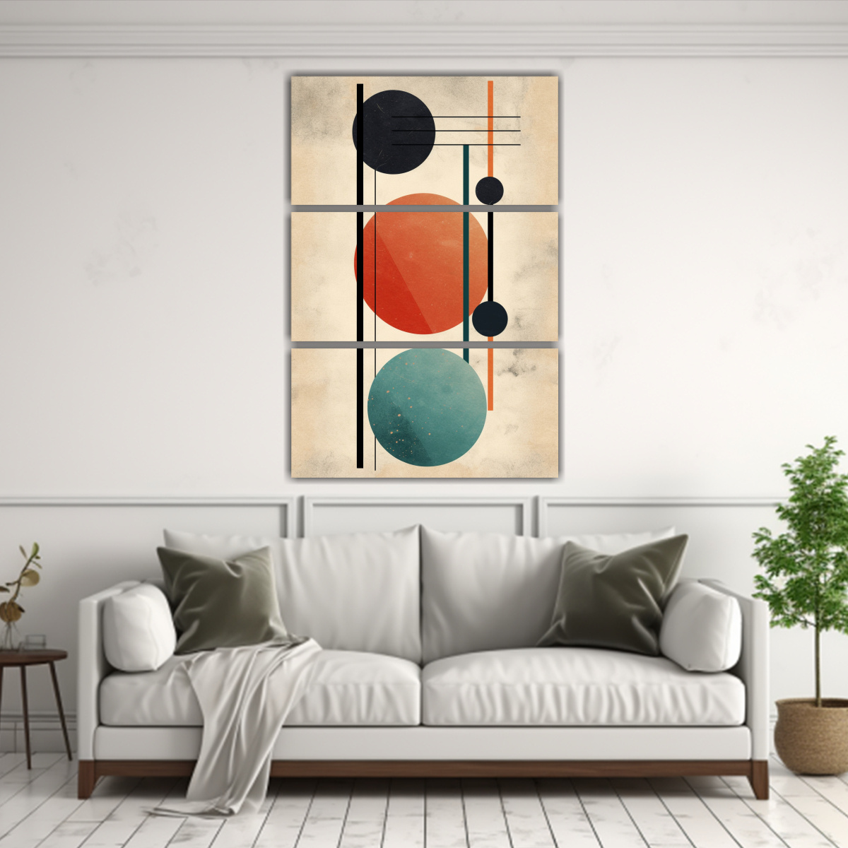 PINTURA MURAL ABSTRACTA DE PERSPECTIVA EN LÍNEA 120X180 CM - 2