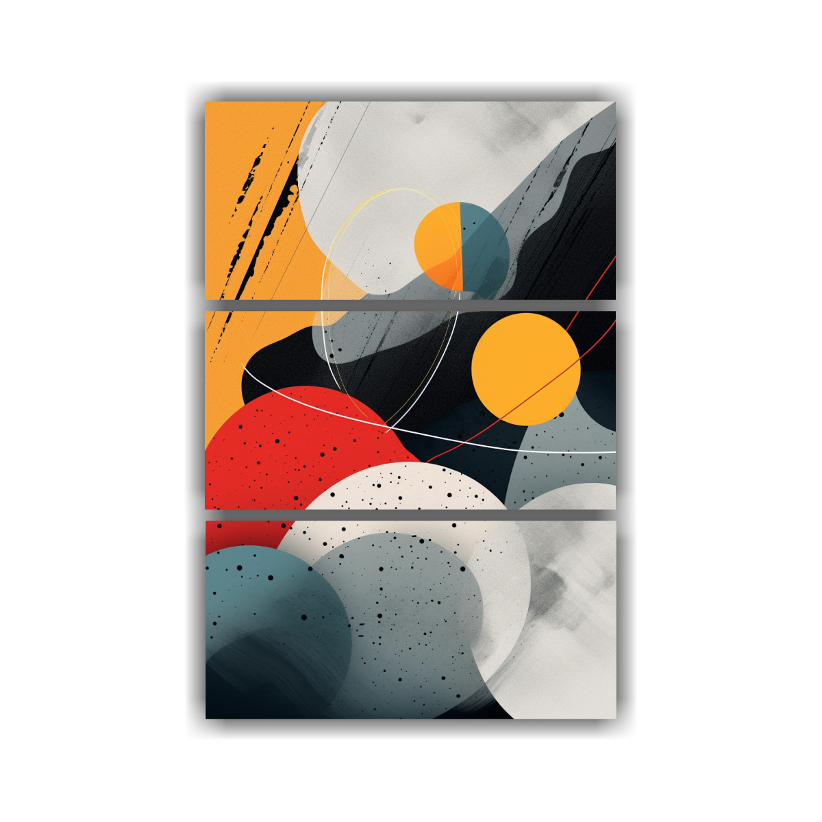 COMPOSICIÓN ARTESANAL: ARTE ABSTRACTO CON DIORITA 60X90 CM - 1