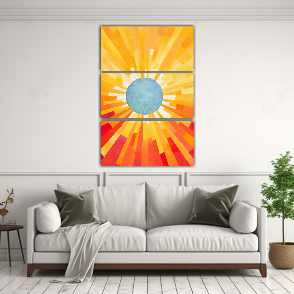 CUADRO ABSTRACTO SIMPLE DEL SOL PARA INTERIORES 60X90 CM - 2