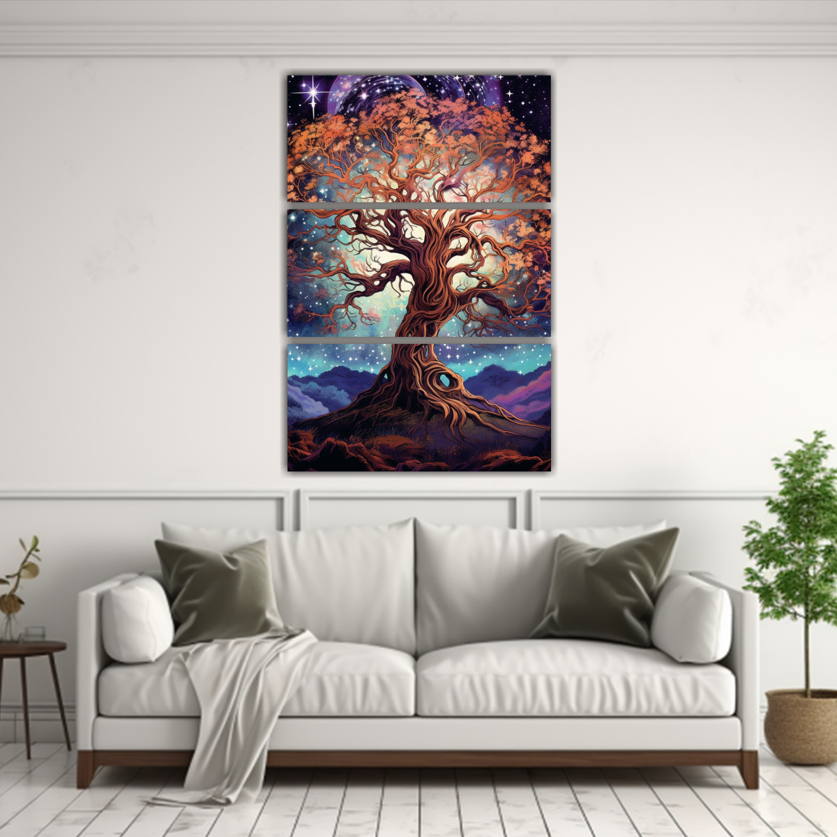 PINTURA BELLEZA CELESTIAL CON ÁRBOL DE LA VIDA 100X150 CM - 2