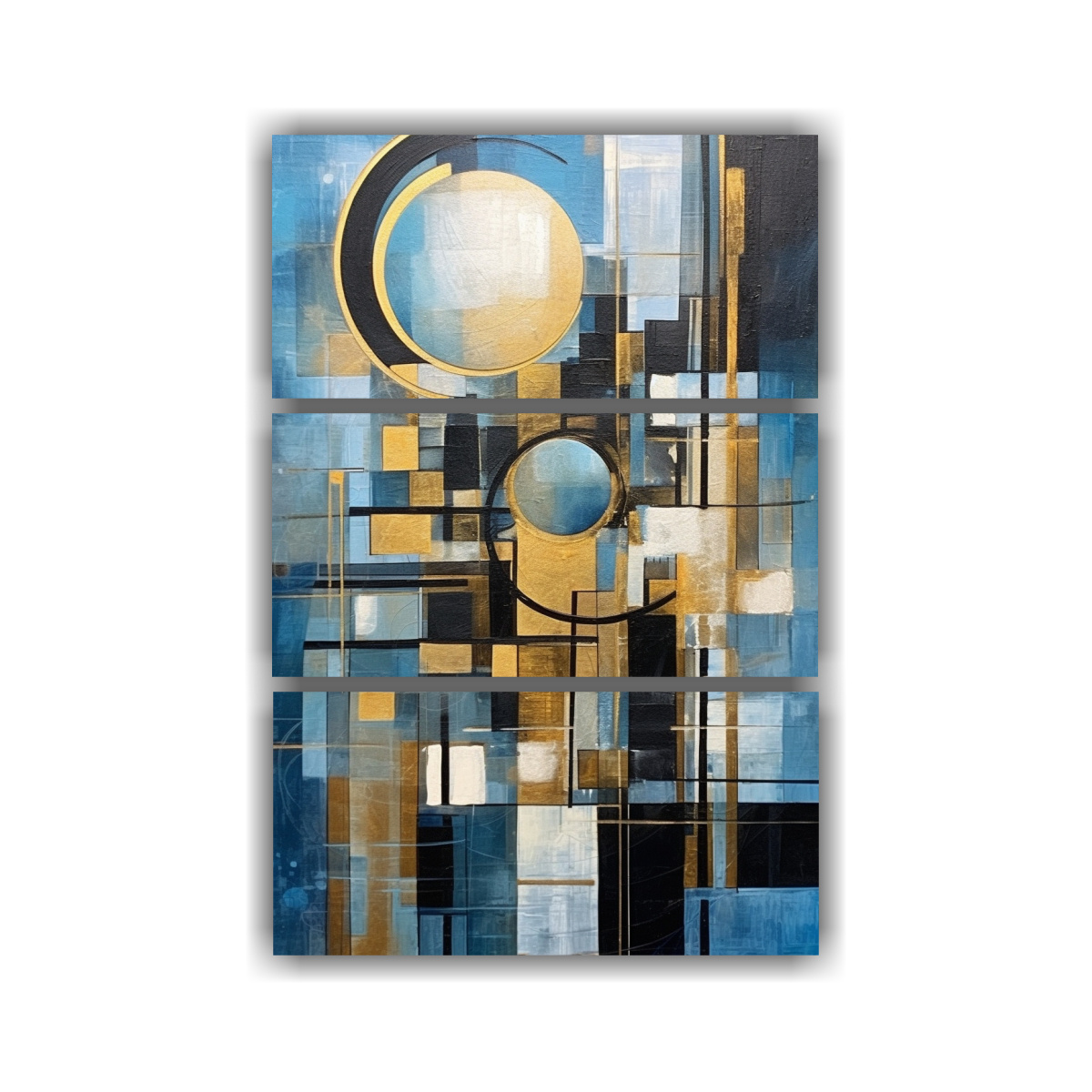 CUADRO DECORATIVO ESTILO K CON LÍNEAS AZULES 40X60 CM - 1