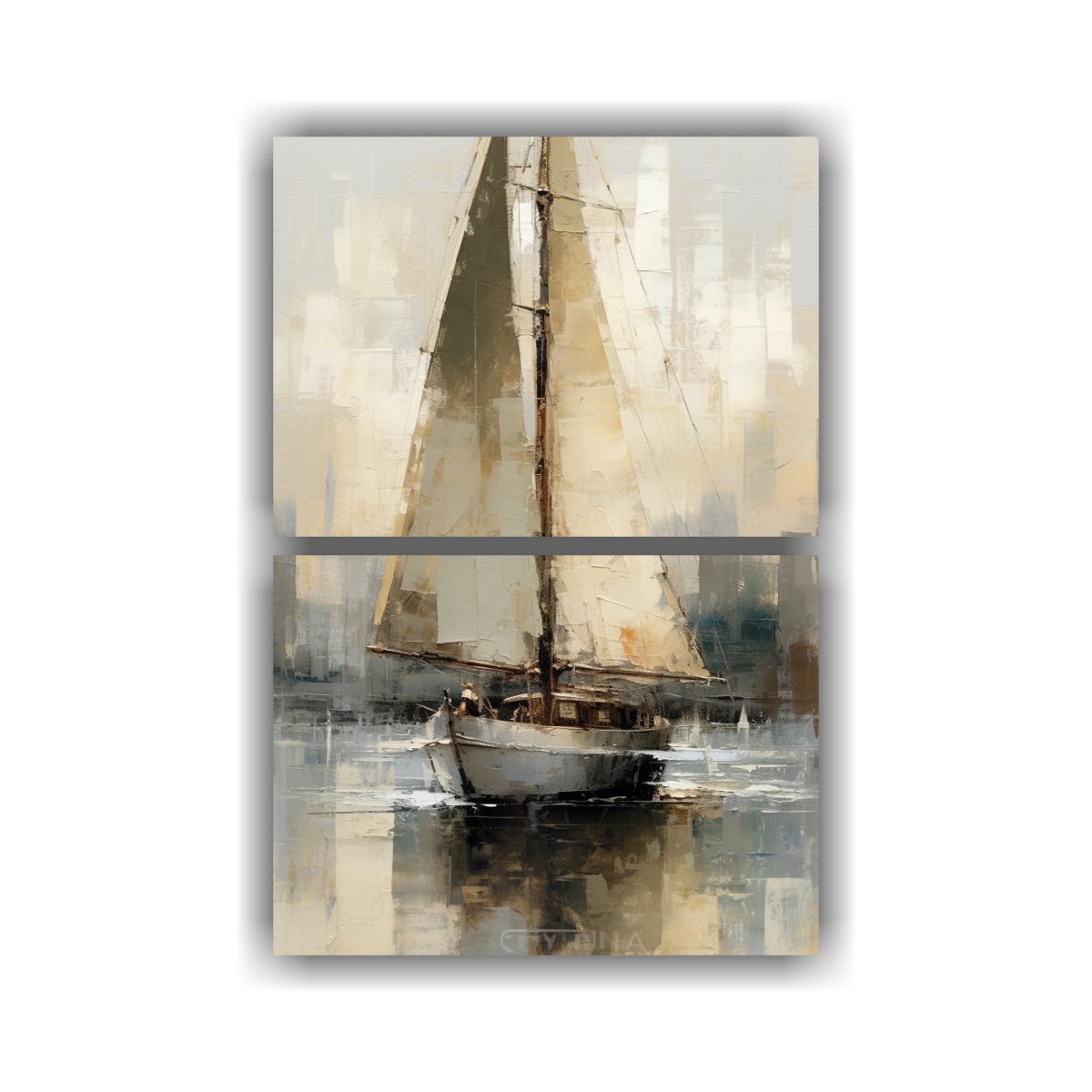 CUADROS DECORACIÓN CON TEXTURA DE LIENZO GRIETAS 60X80 CM - 1