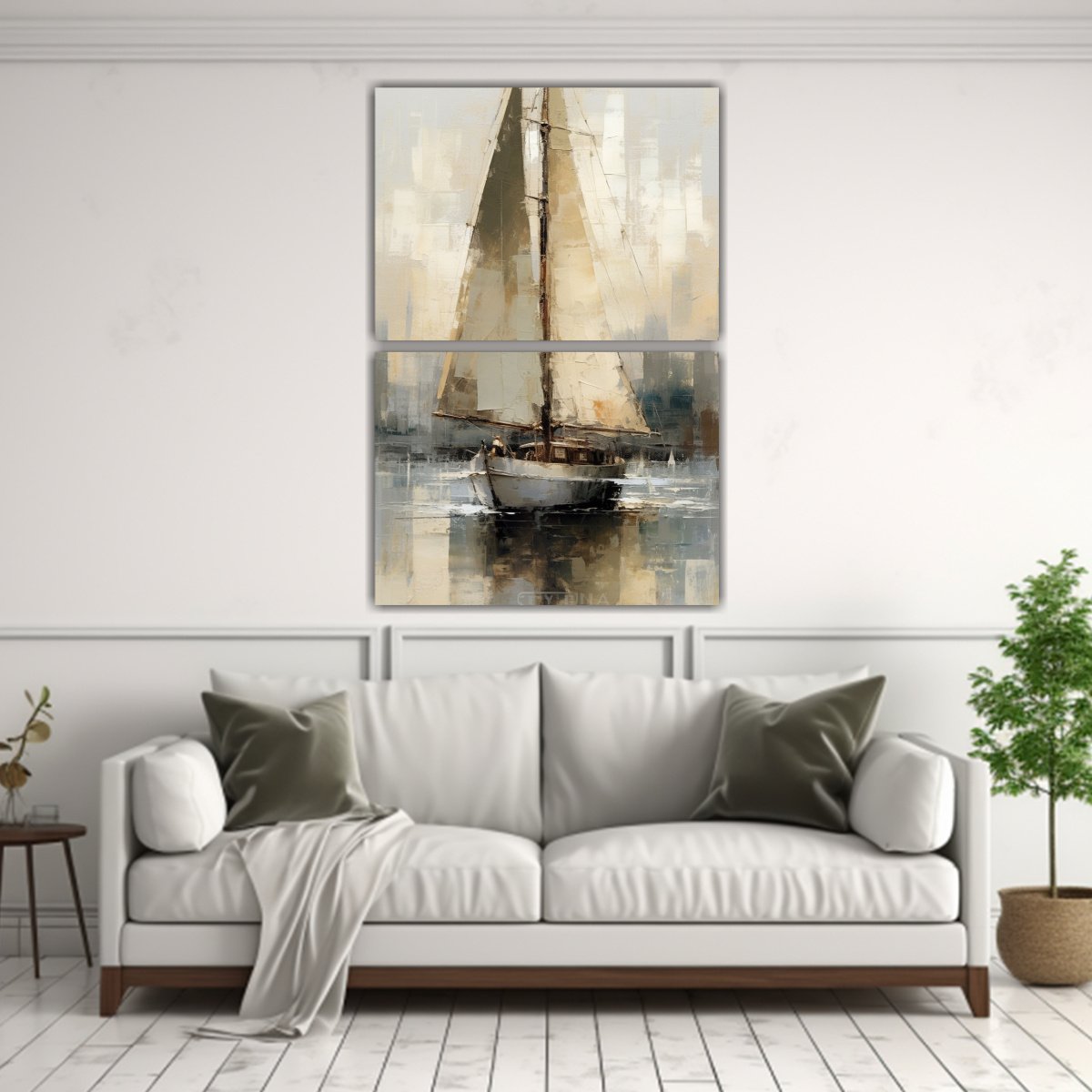 CUADROS DECORACIÓN CON TEXTURA DE LIENZO GRIETAS 60X80 CM - 2