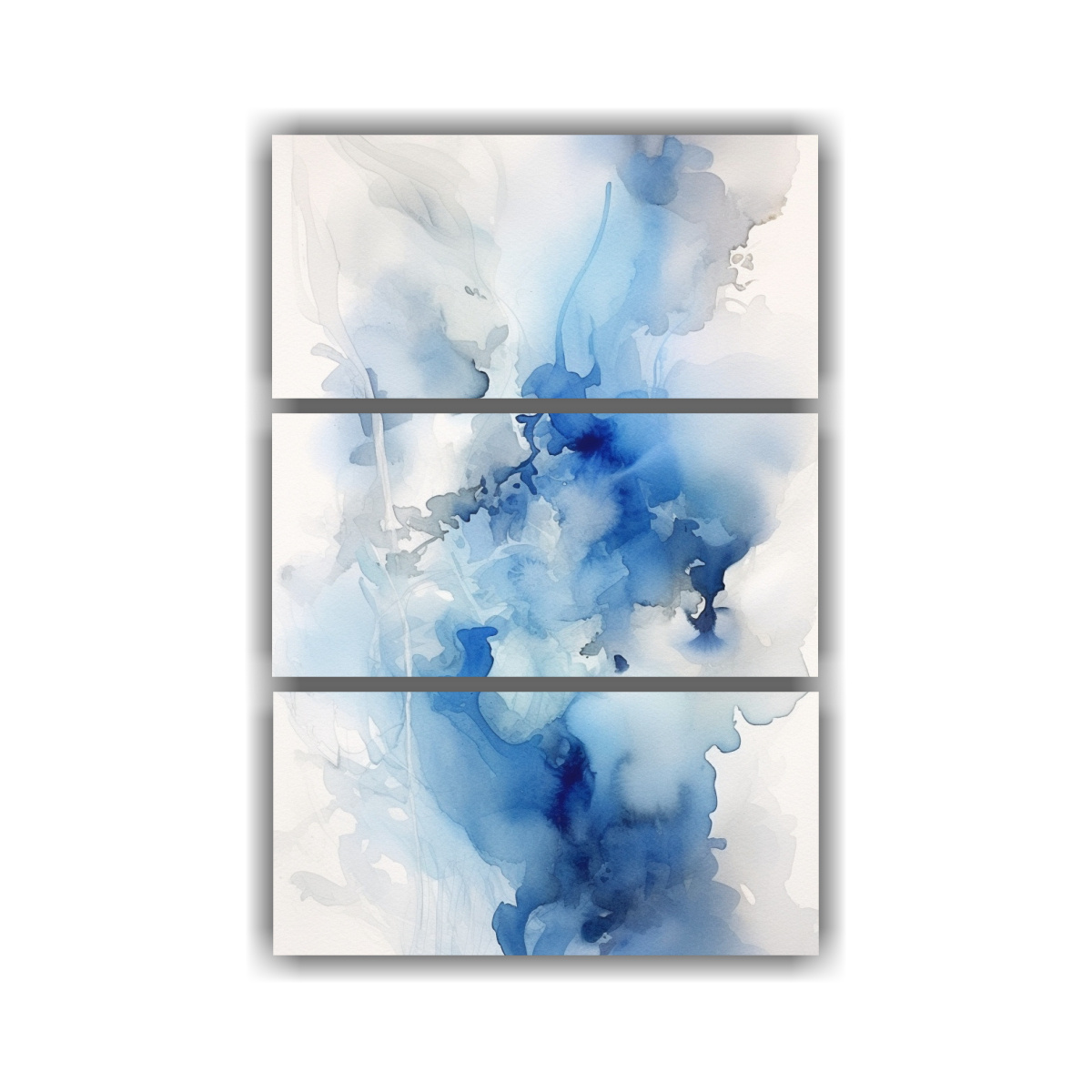 CUADRO ORIGINAL TRES ARTES MODERNO BLANCO Y AZUL 80X120 CM - 1