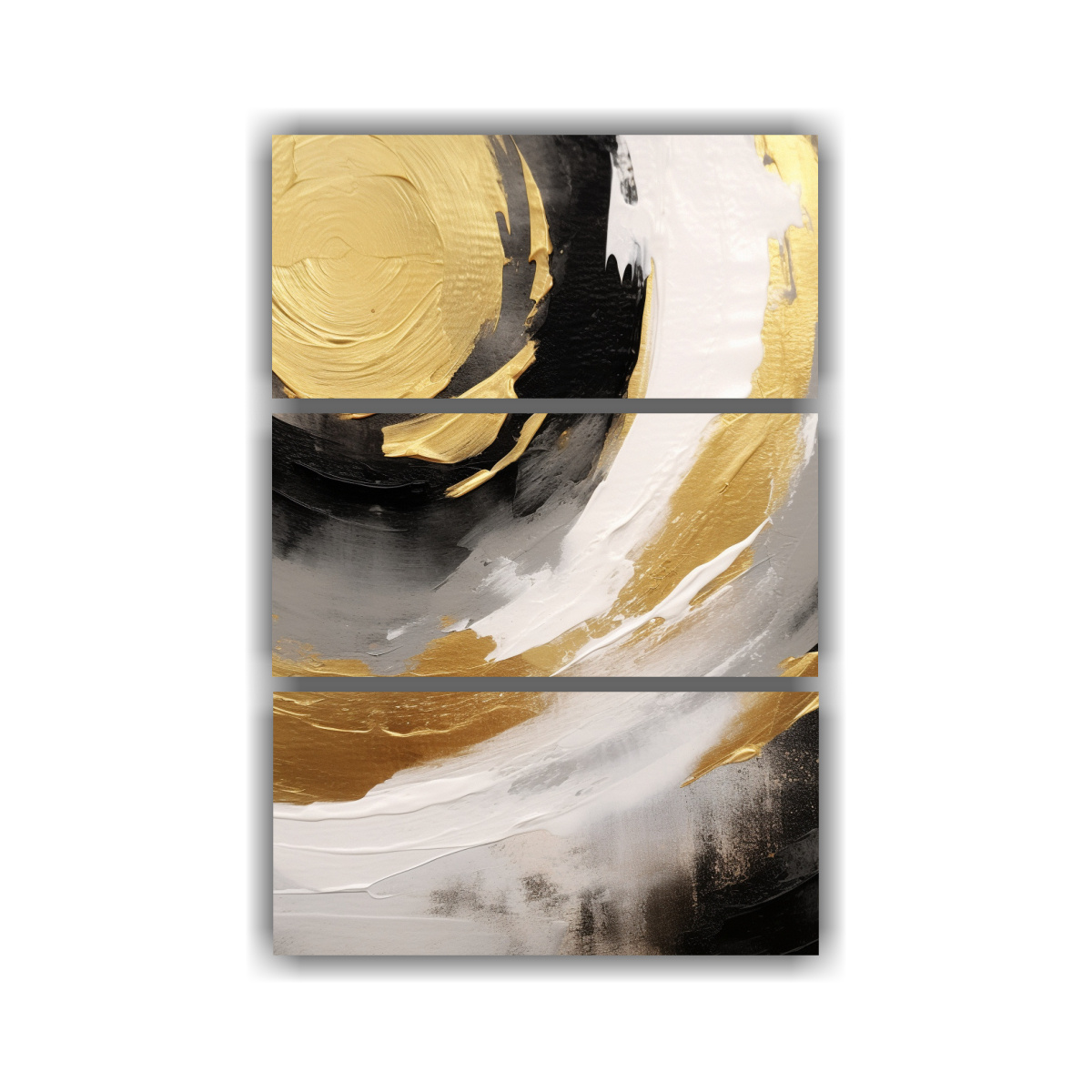 PINTURA ACRÍLICA ABSTRACTA EN NEGRO Y DORADO EN 140X210 CM - 1