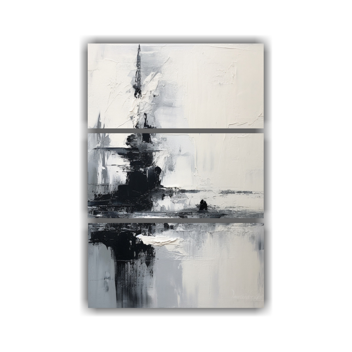 PINTURA MONOCROMÁTICA DE PAISAJE ABSTRACTO EN 70X105 CM - 1