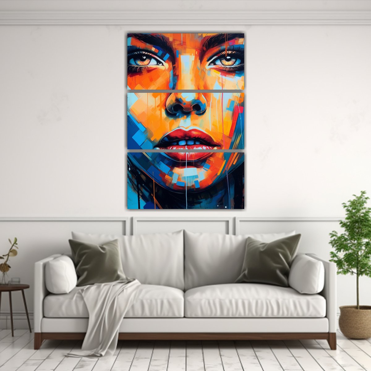 PINTURA MULTICOLOR MUJER BLANCA OBRA MAESTRA SET 70X105 CM - 2