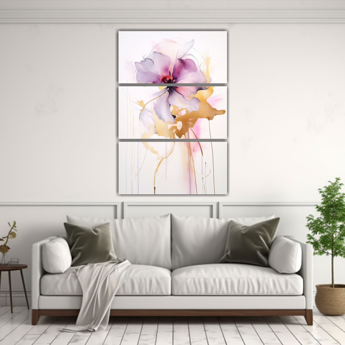 PINTURA DECORATIVA VINTAGE CON FLOR ROSA SOBRE 140X210 CM - 2