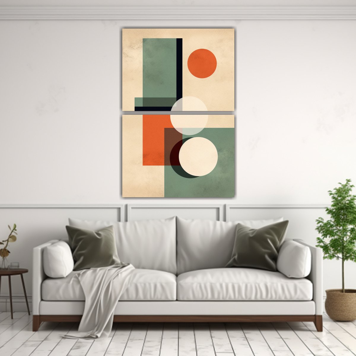 FIGURAS ABSTRACTAS EN VERDE ALTA CALIDAD, JUEGO 50X80 CM - 2