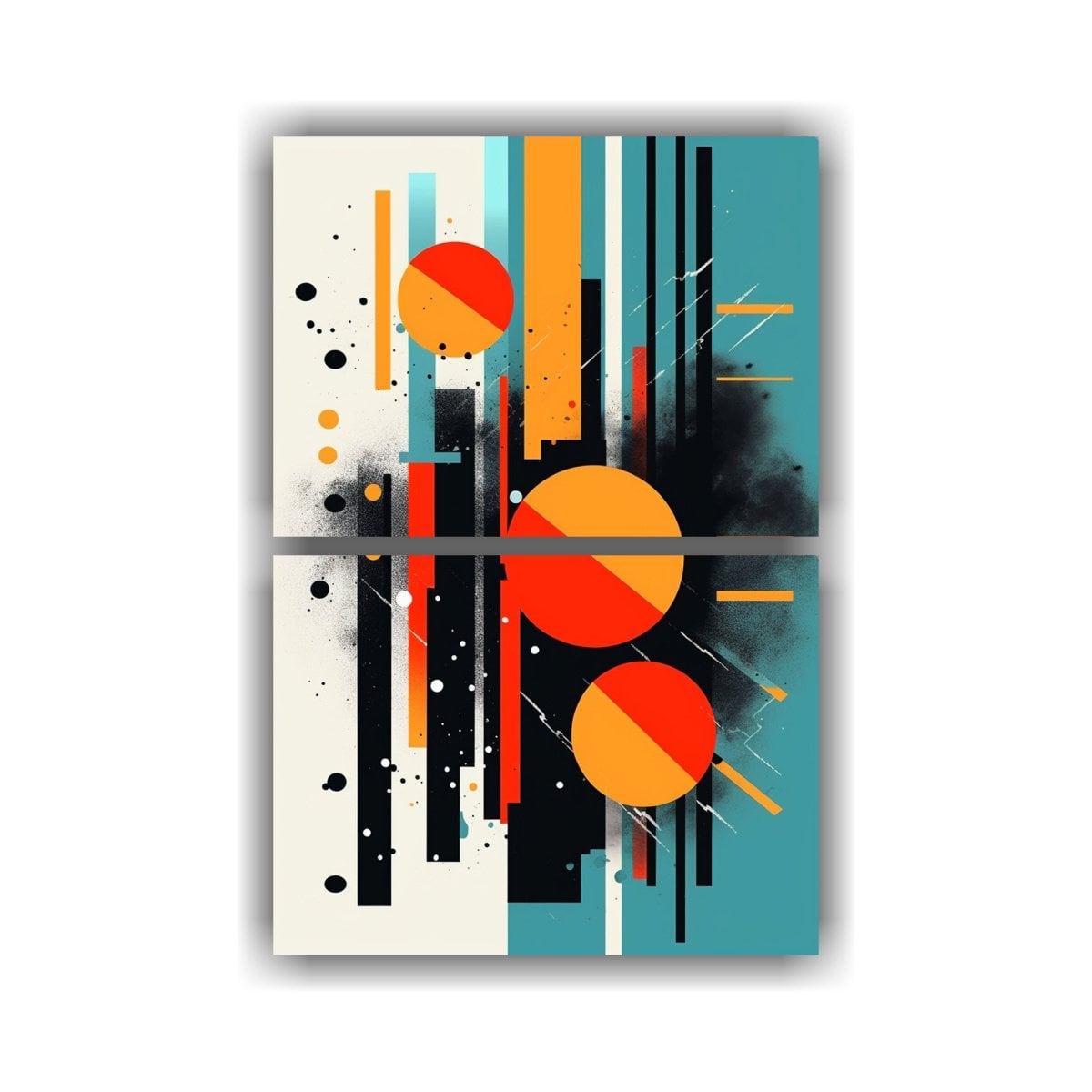 CUADRO ABSTRACTO LIENZO LINEA FUERTE DECORATIVO 65X100 CM - 1