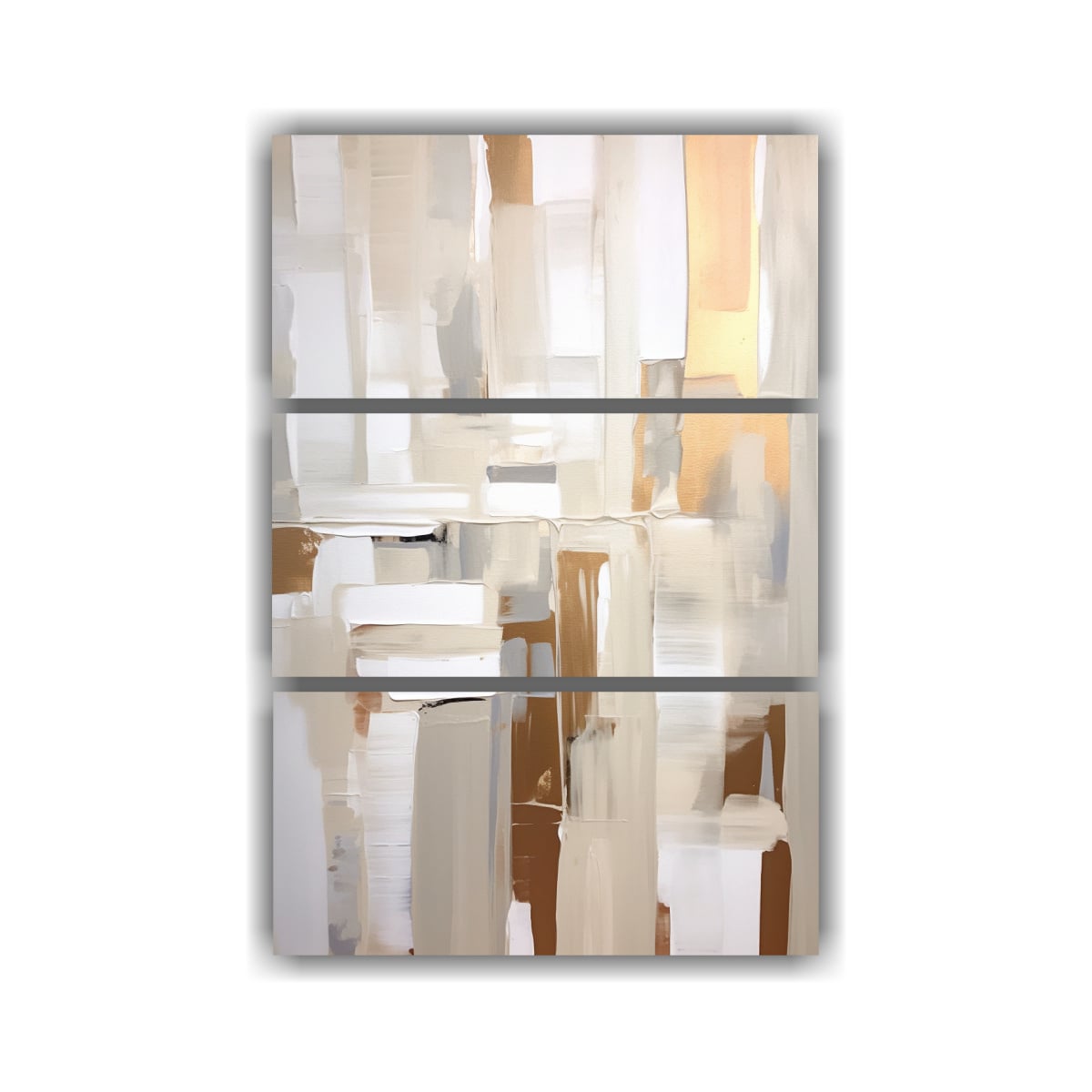 CUADRO ABSTRACTO BLANCO CON LÍNEAS BLANCAS 100X150 CM - 1