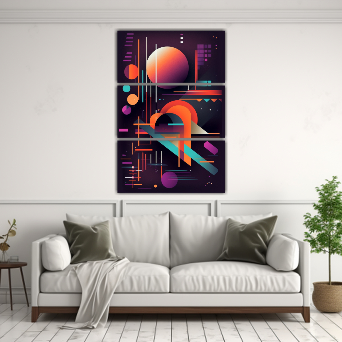 CUADRO DECORATIVO SET 3 ARTES COLORES ALEGRÍA 140X210 CM - 2