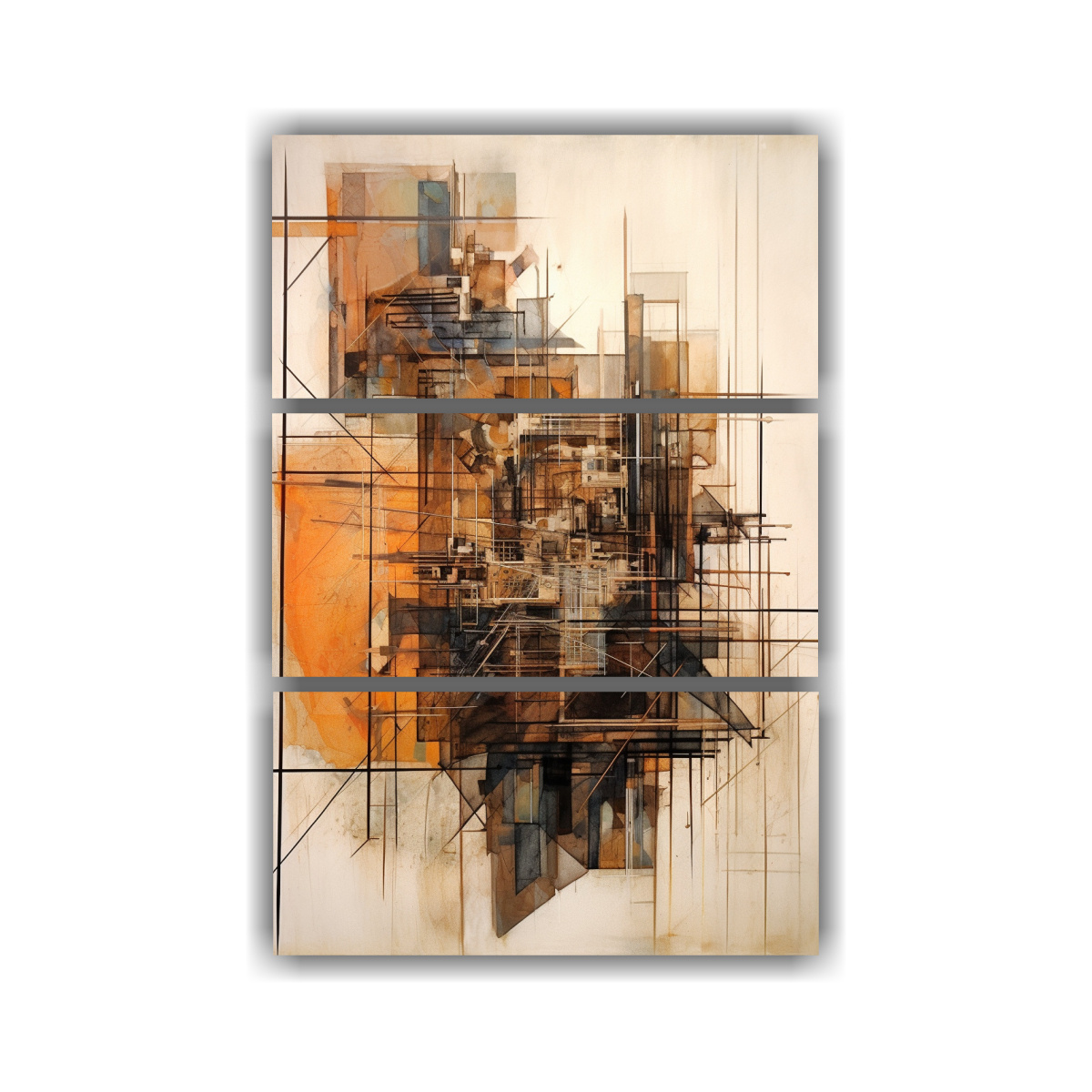 PINTURA DECORATIVA MODERNA CON LÍNEA ABSTRACTA 80X120 CM - 1