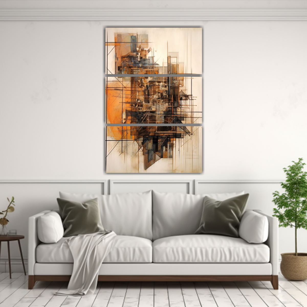 PINTURA DECORATIVA MODERNA CON LÍNEA ABSTRACTA 80X120 CM - 2