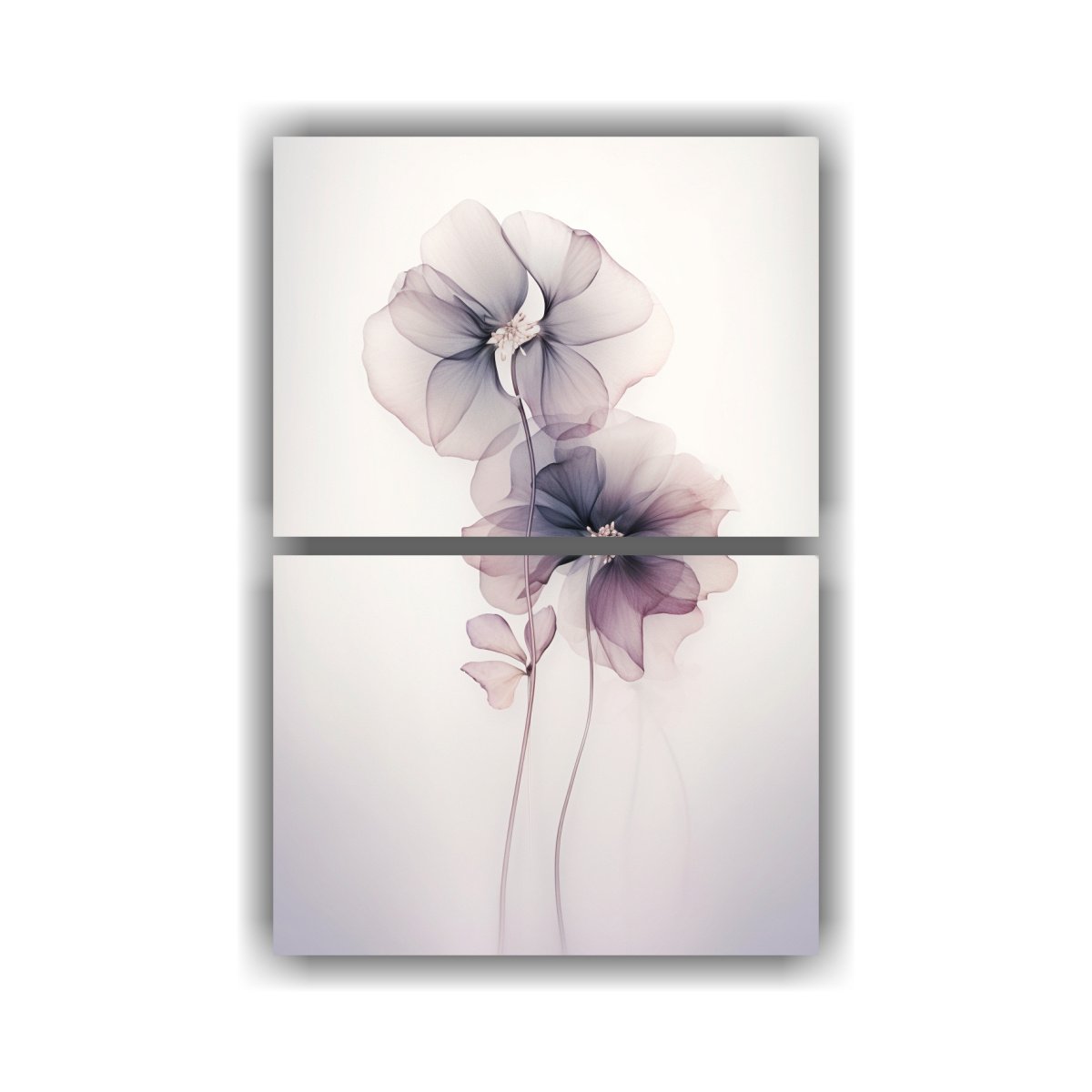 PINTURA ABSTRACTA DE HORTENSIAS EN ESTILO MODERNO 60X80 CM - 1