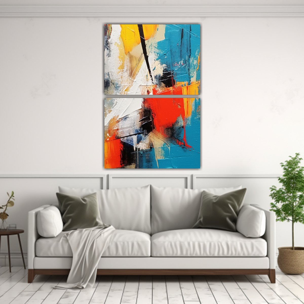 PINTURAS ABSTRACTAS EN LIENZO CON LÍNEAS GRUESAS 120X160 CM - 2