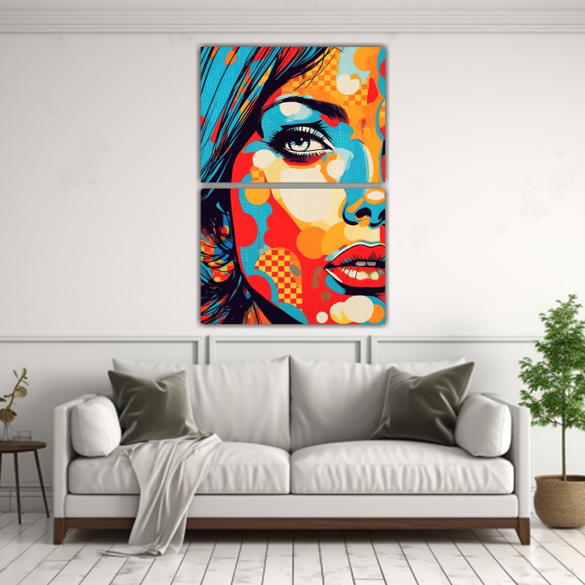 DIPTICO DE DIBUJO ORIGINALIDAD ARTE POP MODERNO 75X100 CM - 2