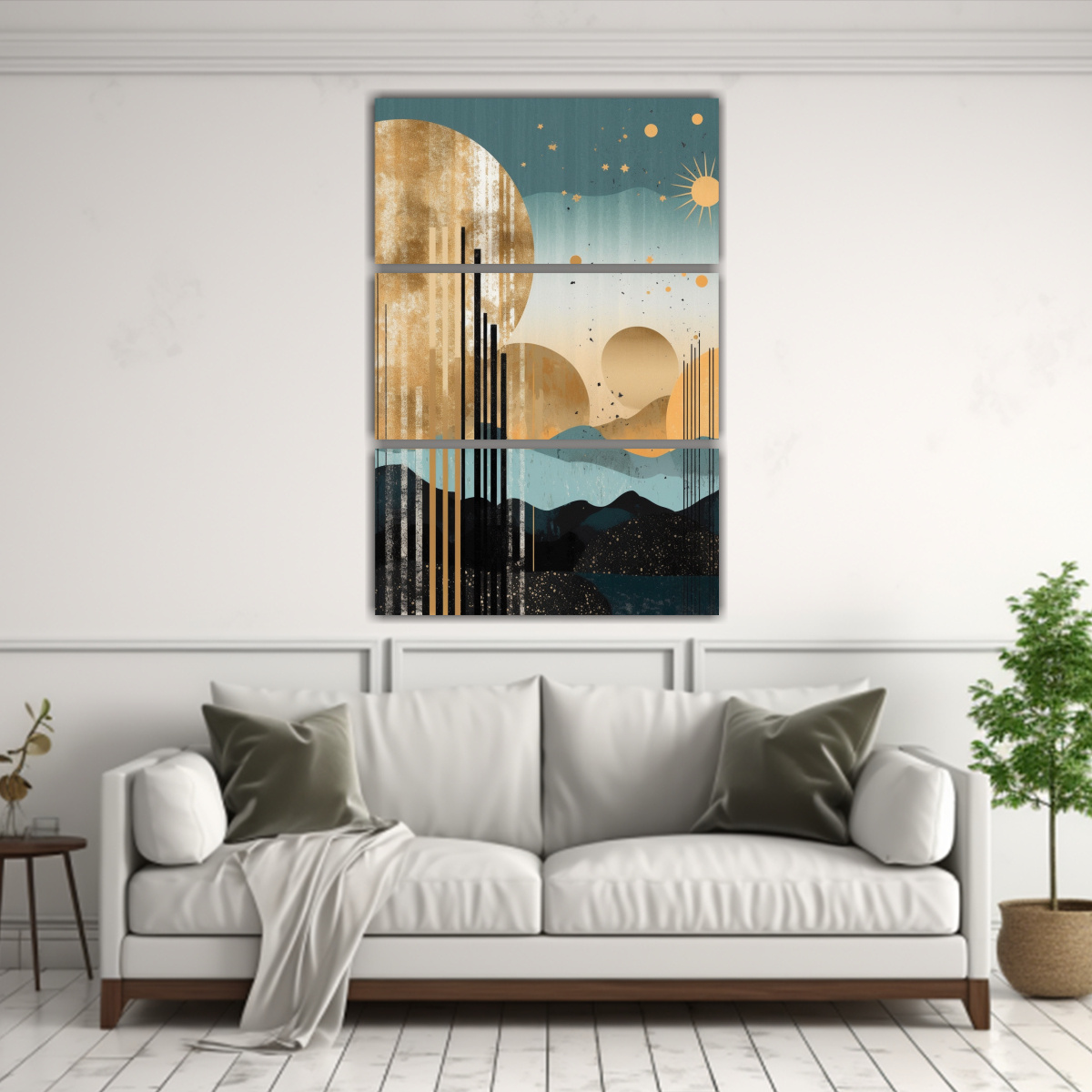 CONJUNTO 3 CUADROS COMPOSICIÓN CLÁSICO AMANECER 80X120 CM - 2