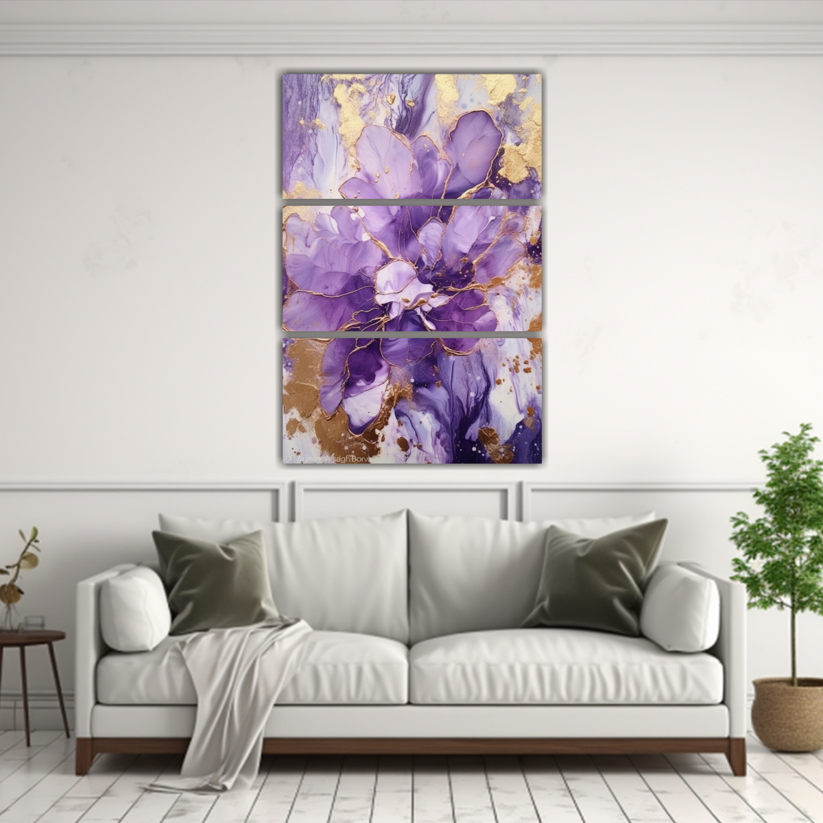 TRÍPTICO CALIDOS ELEGANTE: PINTURA AL ÓLEO 70X105 CM - 2