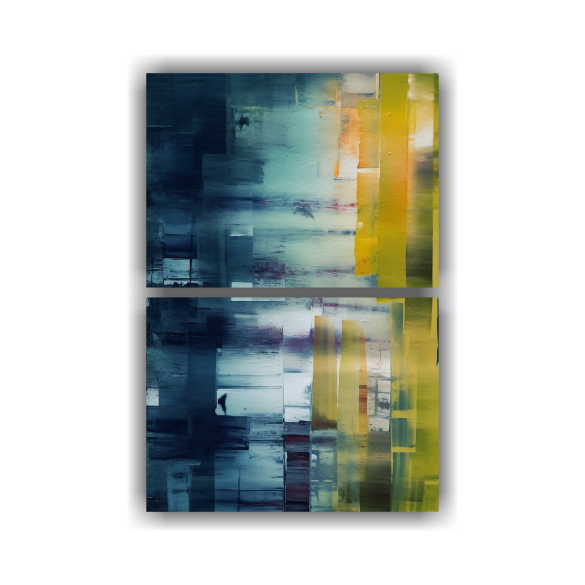 CUADRO DE ARTE ABSTRACTO CON BLOQUES CUADRADOS 75X100 CM - 1
