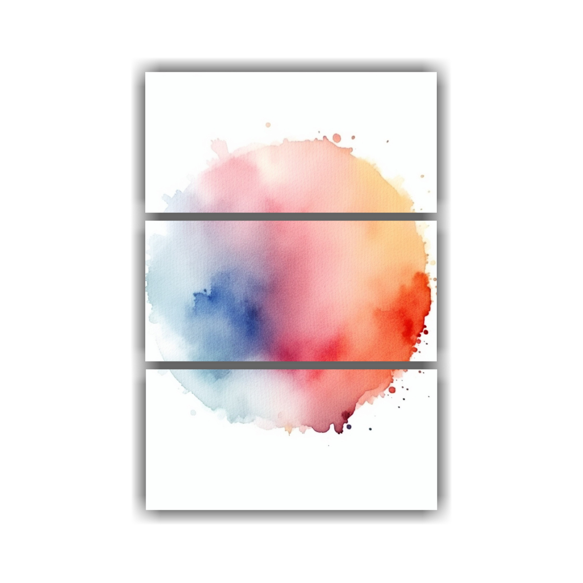 PINTURA VANGUARDIA ACUARELA COLORIDA REDONDA SUAVE 70X105 CM - 1