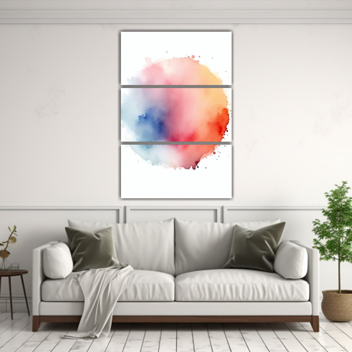 PINTURA VANGUARDIA ACUARELA COLORIDA REDONDA SUAVE 70X105 CM - 2