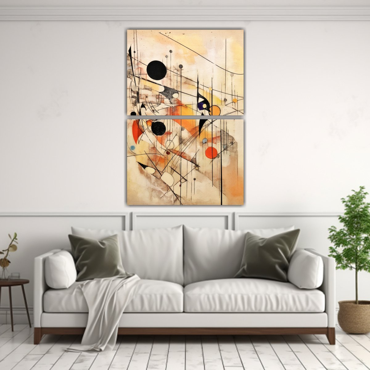 PINTURA DE ARTE CALLEJERO VINTAGE CON LÍNEAS Y 75X100 CM - 2
