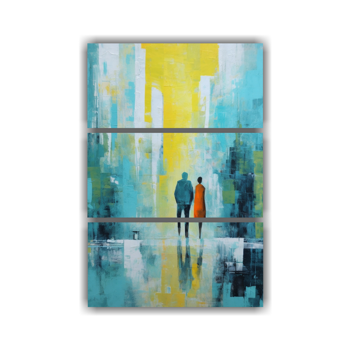 PINTURA ABSTRACTA DE DOS PERSONAS QUE SE 120X180 CM - 1